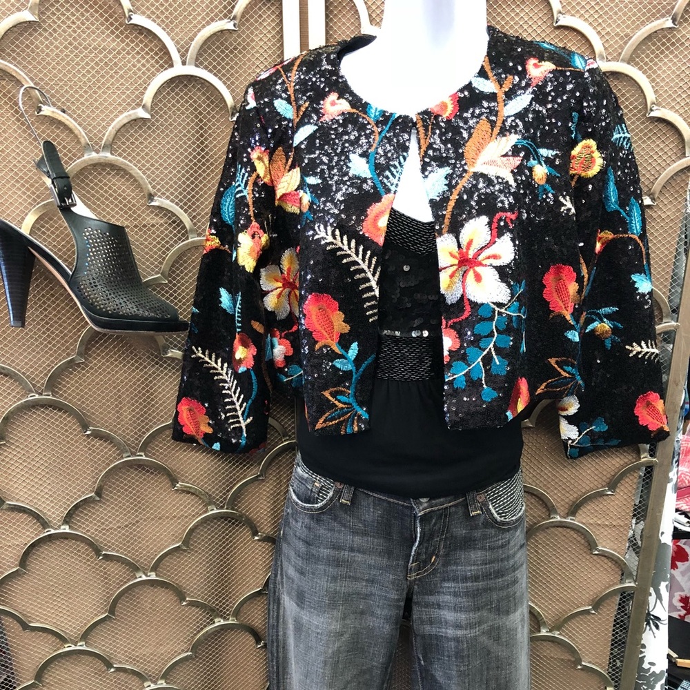 Embroidered sequin jacket